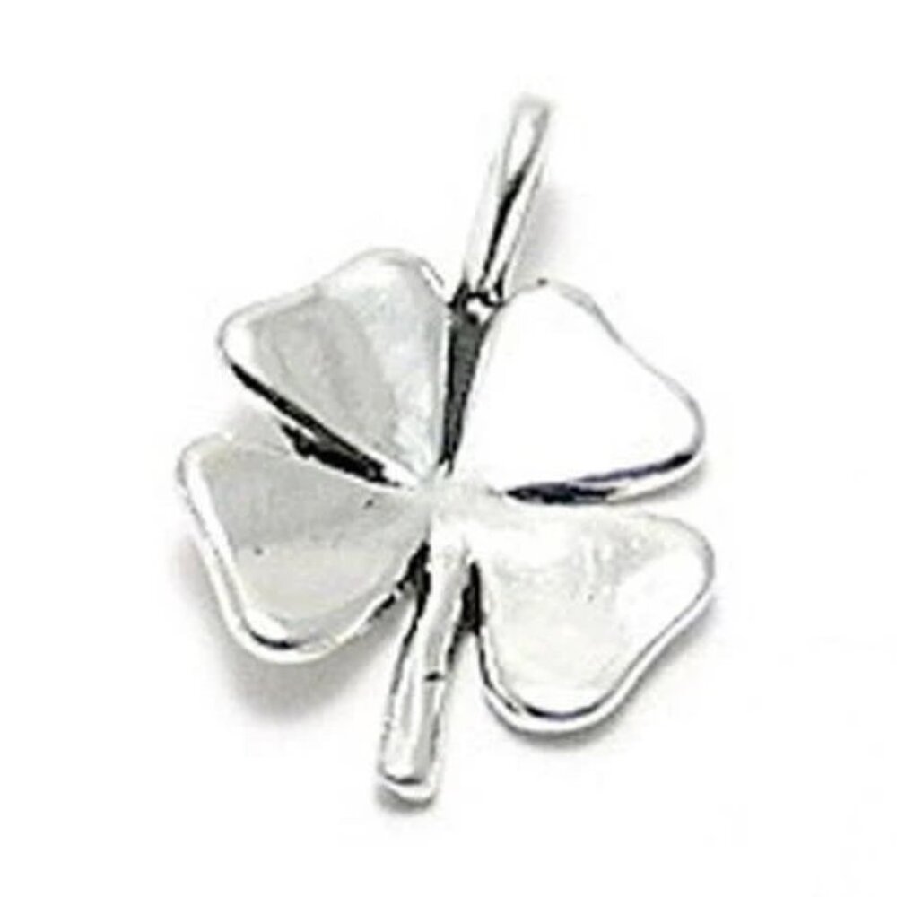 Four-Leaf Clover Charm. Sterling Silver